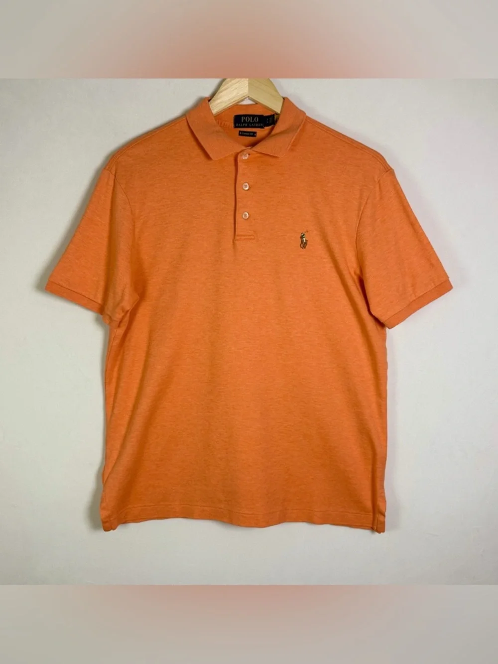 Polo Ralph Lauren Men’s Classic Fit Heathered Orange Polo Sz S Pony Logo Golf - Picture 2 of 7